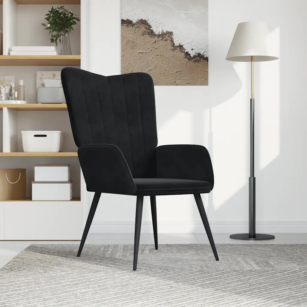 Sedia Relax Nera in Velluto 327683