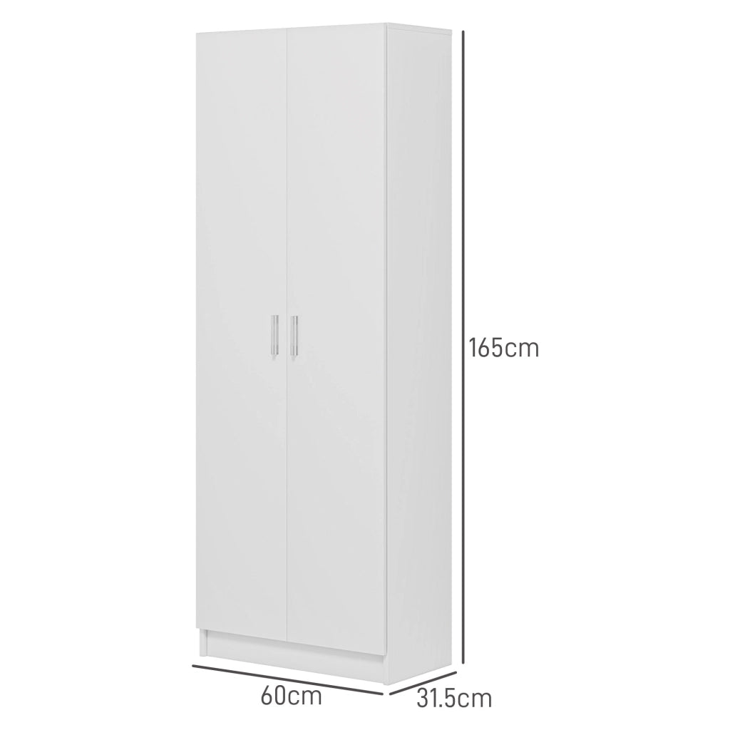 Cassettiera Moderna con 5 Ripiani Regolabili ¨C Minimal ¨C Legno, 60x31.5x165 cm, Bianco