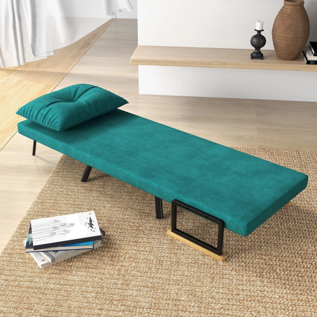 Letto Singolo Pieghevole Convertibile 3 in 1 ¨C Minimal ¨C Verde 63x73x81 cm