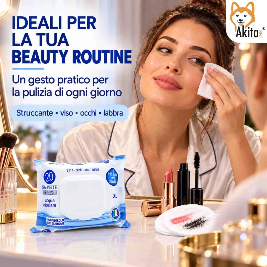 Akitaink 12 Pack Salviettine Struccanti Micellari Pocket 240 Pz