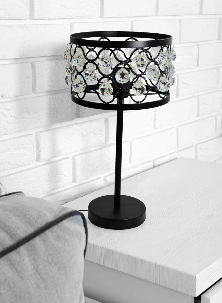 Lampada da tavolo E27 Vejle nera metallo/vetro Polux