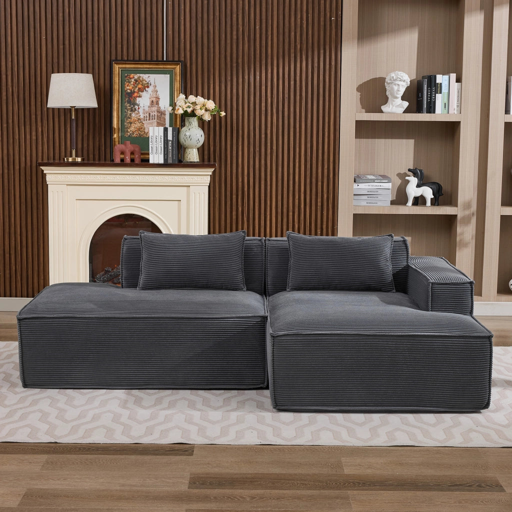 Divano 2 Posti con Cuscini ¨C MINIMAL ¨C Tessuto, 235 cm