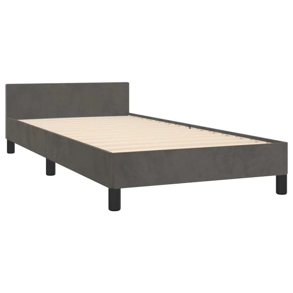 Giroletto senza Materasso Grigio Scuro 90x190 cm Velluto 3125972