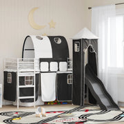 Struttura del letto loft per bambini Bianco e Nero 100 x 190 cm 42020896
