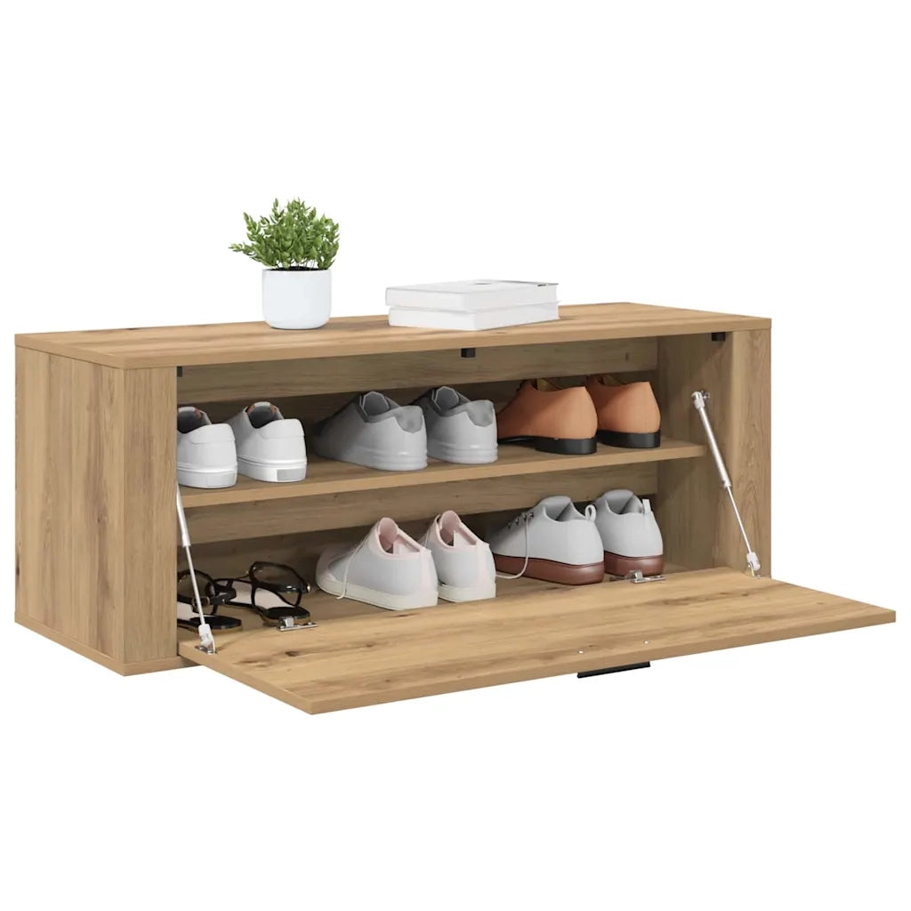 Mobile per scarpe con porta rovere artigianale 100 x 35 x 38 cm 881019
