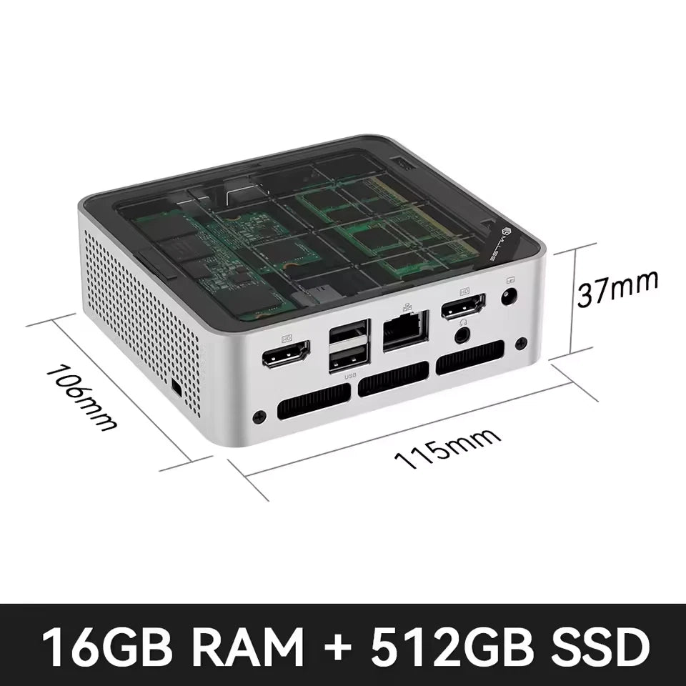 Mini PC processore Intel Core i5-8257U 16 GB RAM DDR4 SSD 512 GB Win 11 Pro