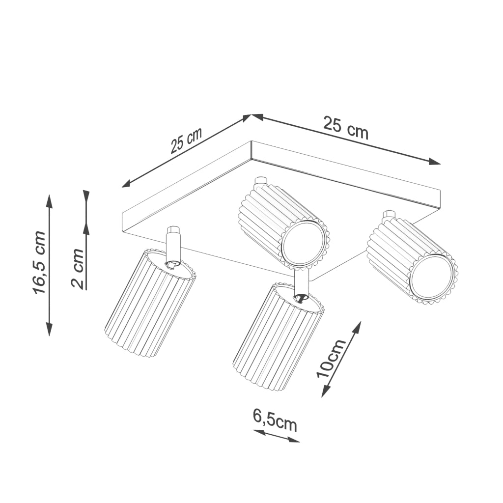 Lampada da soffitto KARBON 4 taupe