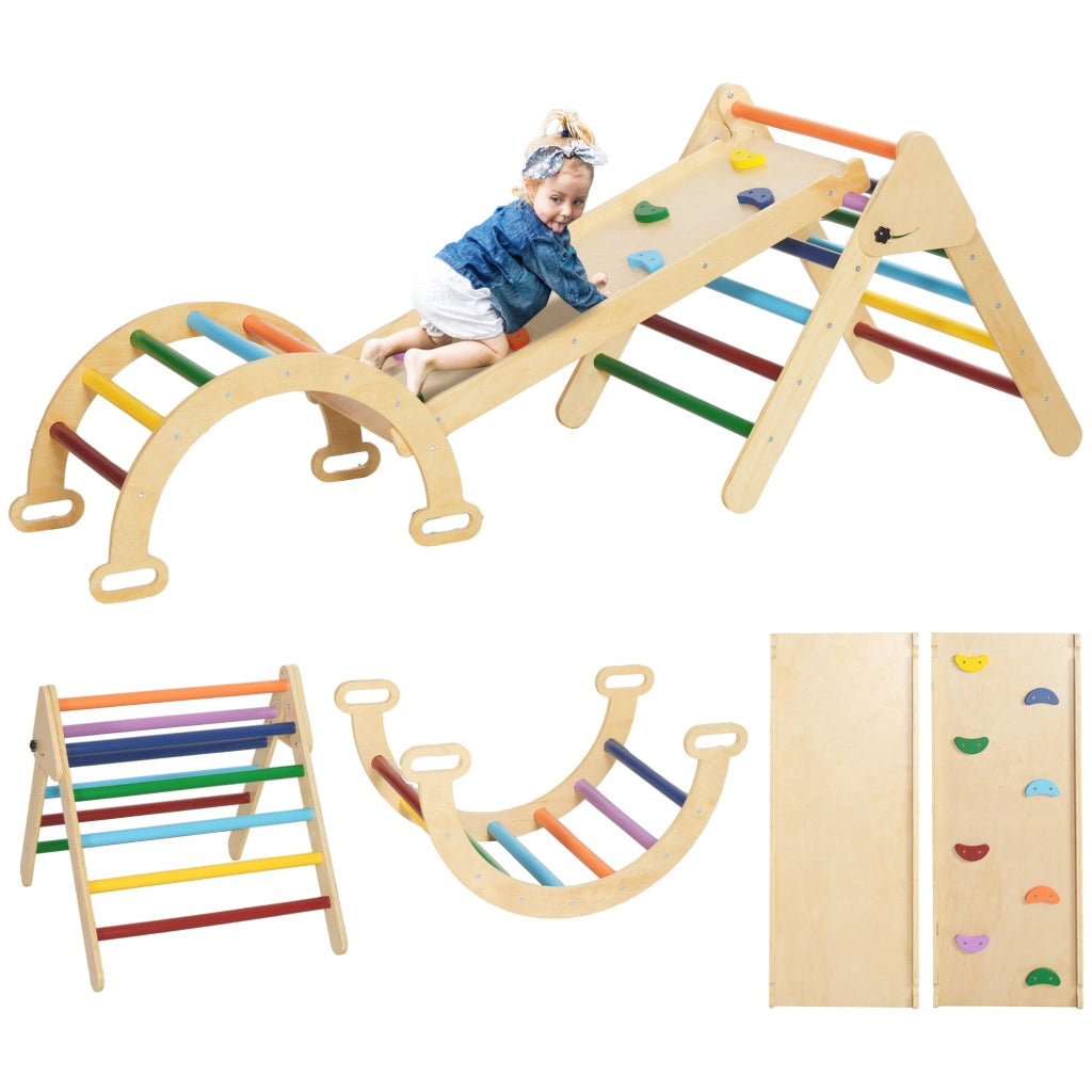 Casetta per bambini con scivolo e altalena ¨C Minimal ¨C multicolore