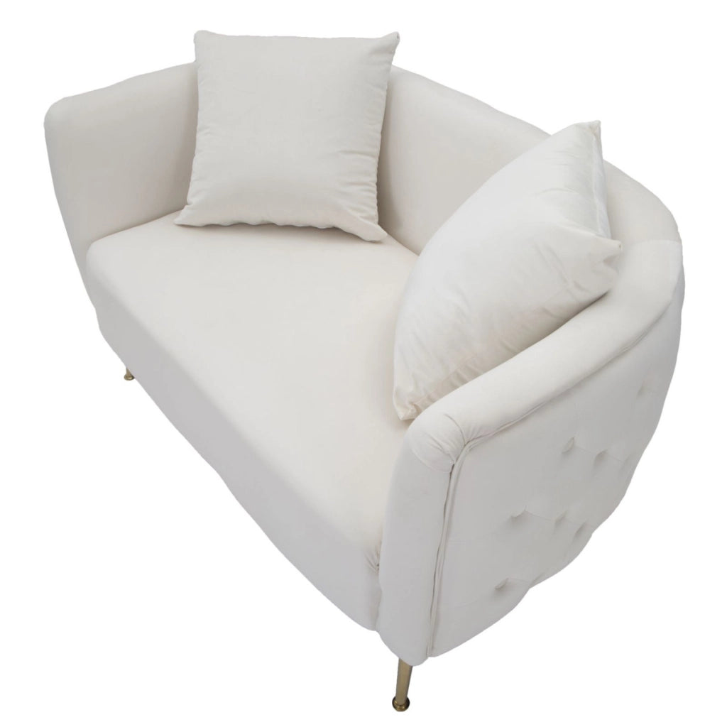 Divano VKH35, Beige, Metallo, 127x74x71 cm