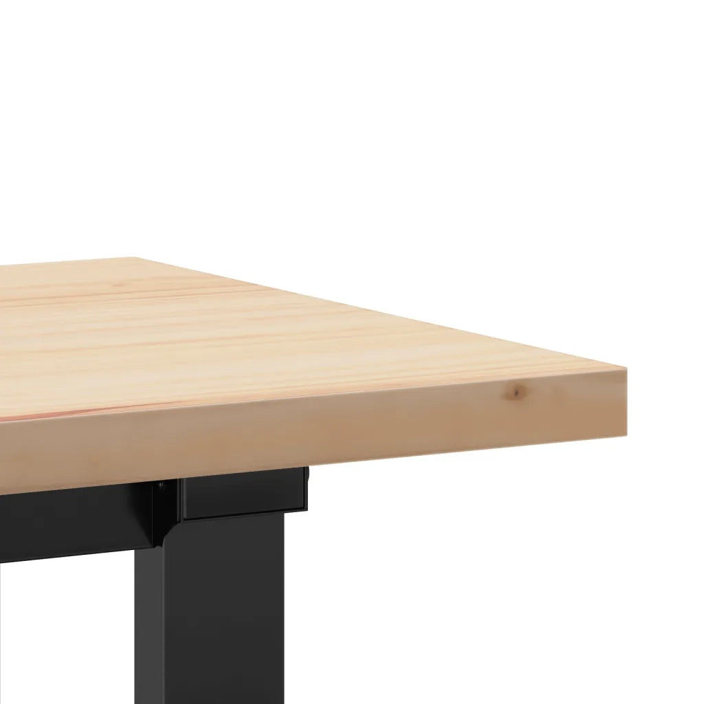 Tavolino Salotto Telaio a O-Tavolino da soggiorno 160x40x45,5 cm Legno Pino e Acciaio