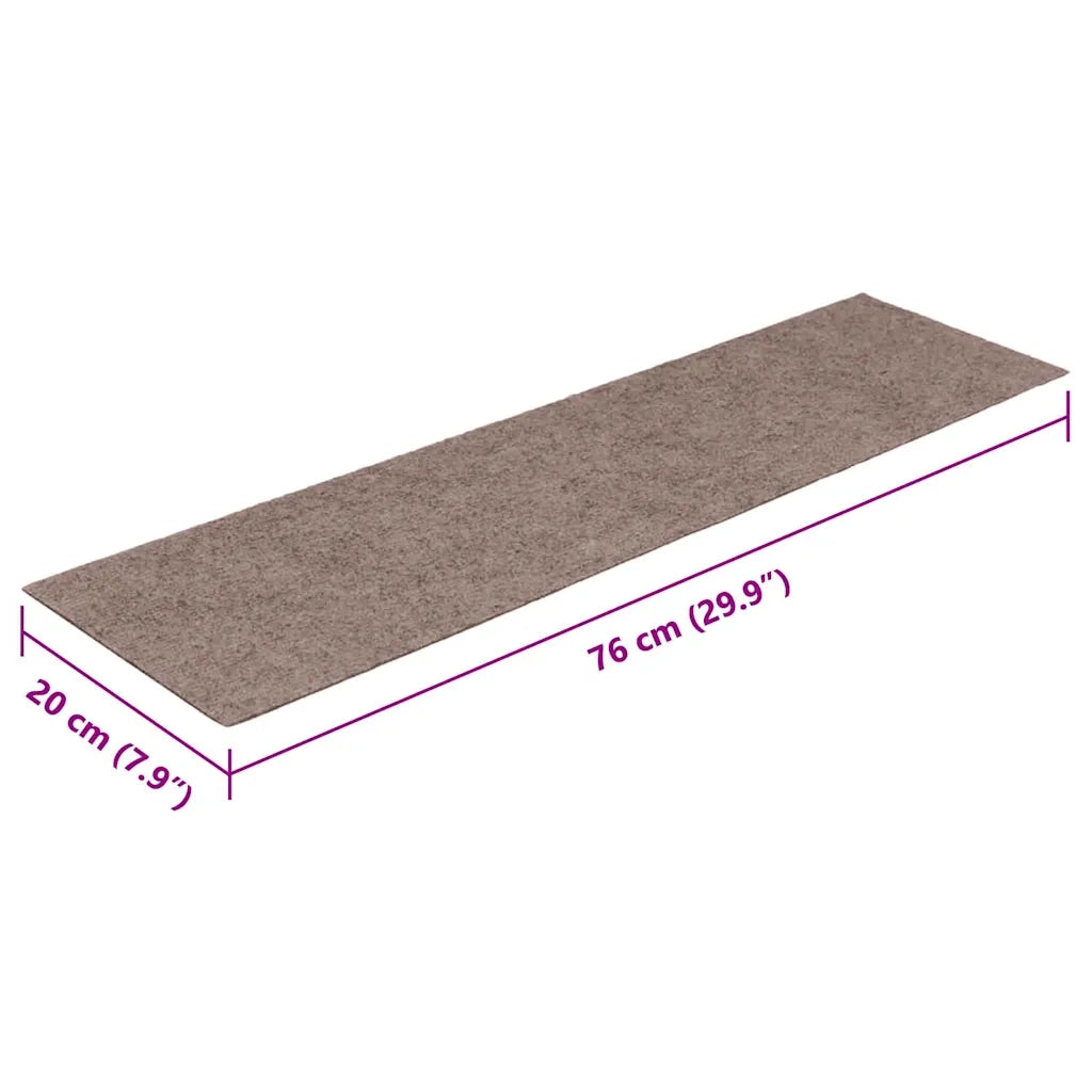 Tappetini per scale autoadesivi 15 pz | Gradini per Scale 76x20 cm marrone chiaro rettangolari