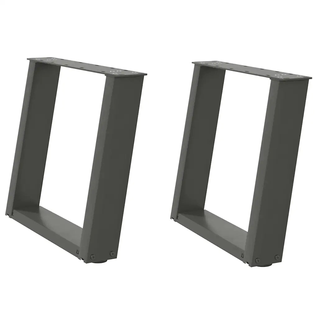Gambe per Tavolino da Caff¨¨ a Forma di U 2 pz | Piede del tavolo Antracite 50x(42-43) cm Acciaio