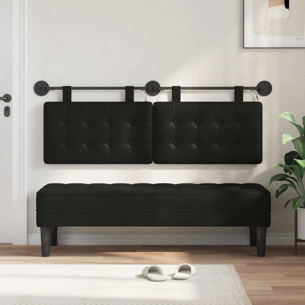 Testiera sospesa Con luce LED Nero Similpelle 3424447