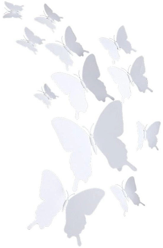 Decorazione per Parete 24 Pezzi 3D Farfalla - Sticker Rimovibile - Decorazione per Camera da Letto - PVC Sostenibile - Ala Regolabile - Facile da Pulire