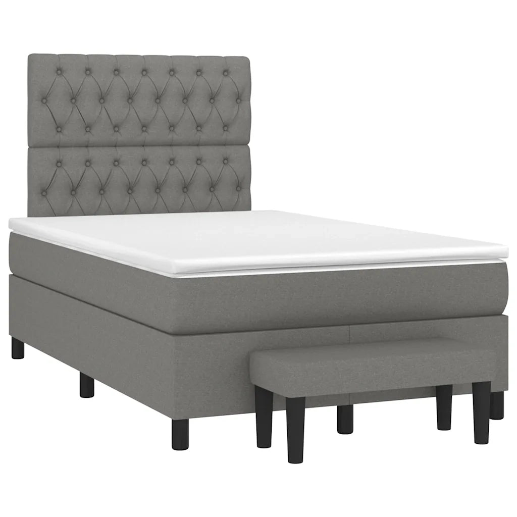 Giroletto a Molle con Materasso Grigio Scuro 120x190cm Tessuto 3270377