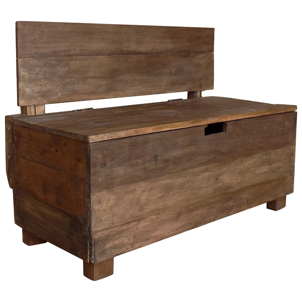 Panca-Sgabello in Legno Massello di Mogano 86x40x60 cm