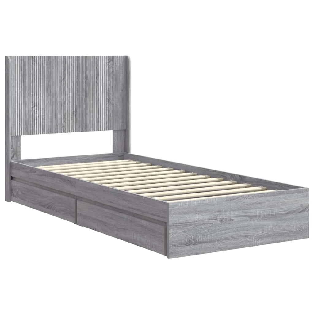 Struttura del letto con stoccaggio e testata Grigio Sonoma 3414060