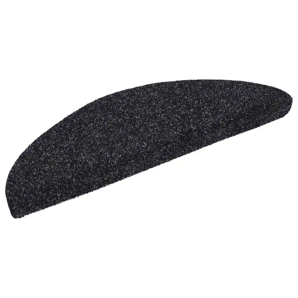 Tappetini per scale autoadesivi 10 pz | Gradini per Scale 56x17x3 cm neri semicircolari