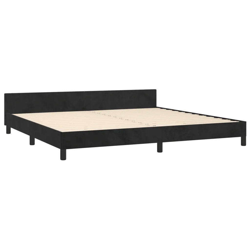 Giroletto senza Materasso-Struttura Letto Nero 200x200 cm in Velluto 900155