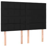 Testiera | Testata Nera 144x5x118/128 cm Tessuto
