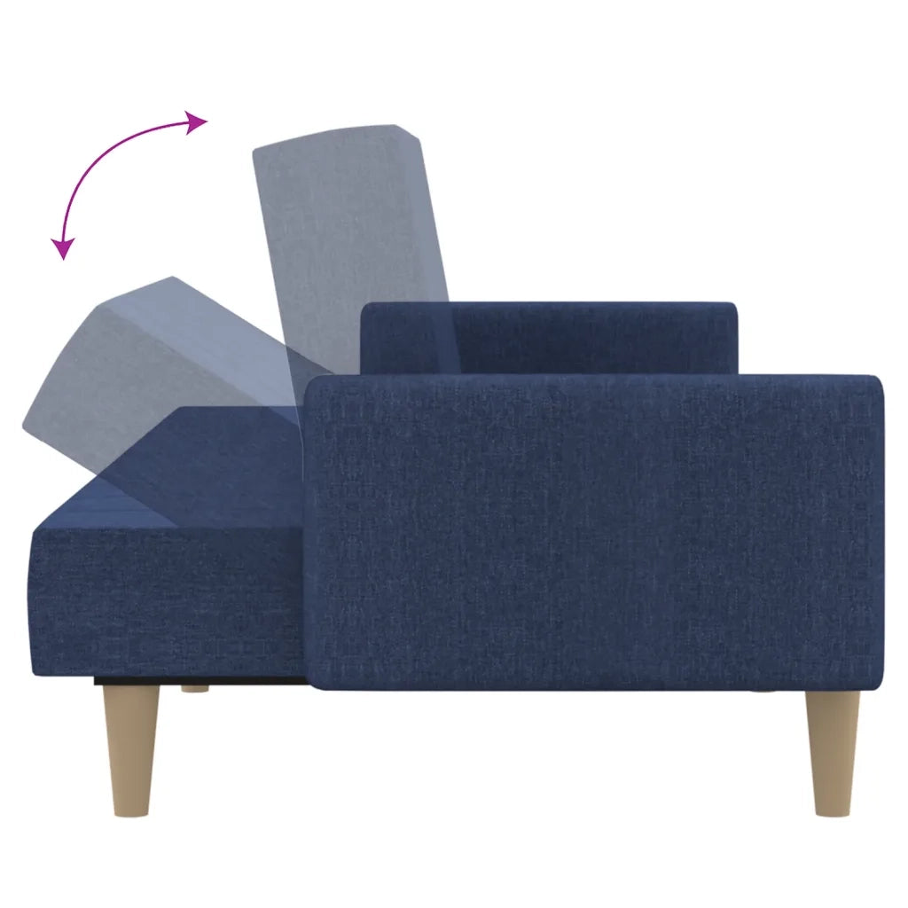 Divano letto | Sof¨¤ letto | Letto singolo a 2 Posti Blu in Tessuto