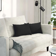 Cuscini da Divano 2 pz-Set di 2 Cuscini per Sofa Nero 50 x 30 cm Tessuto 869341
