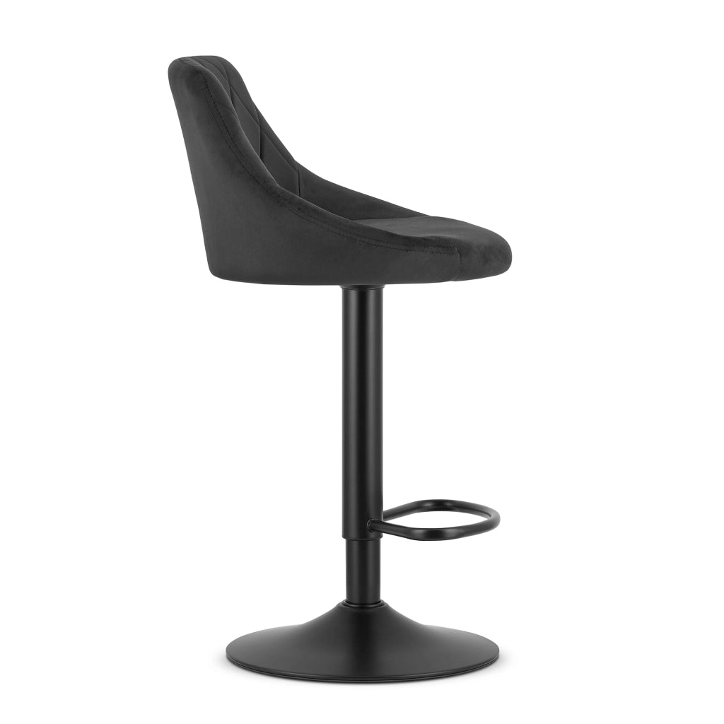 Sgabello girevole VALORA DAKA - Velluto nero con base nera x 2