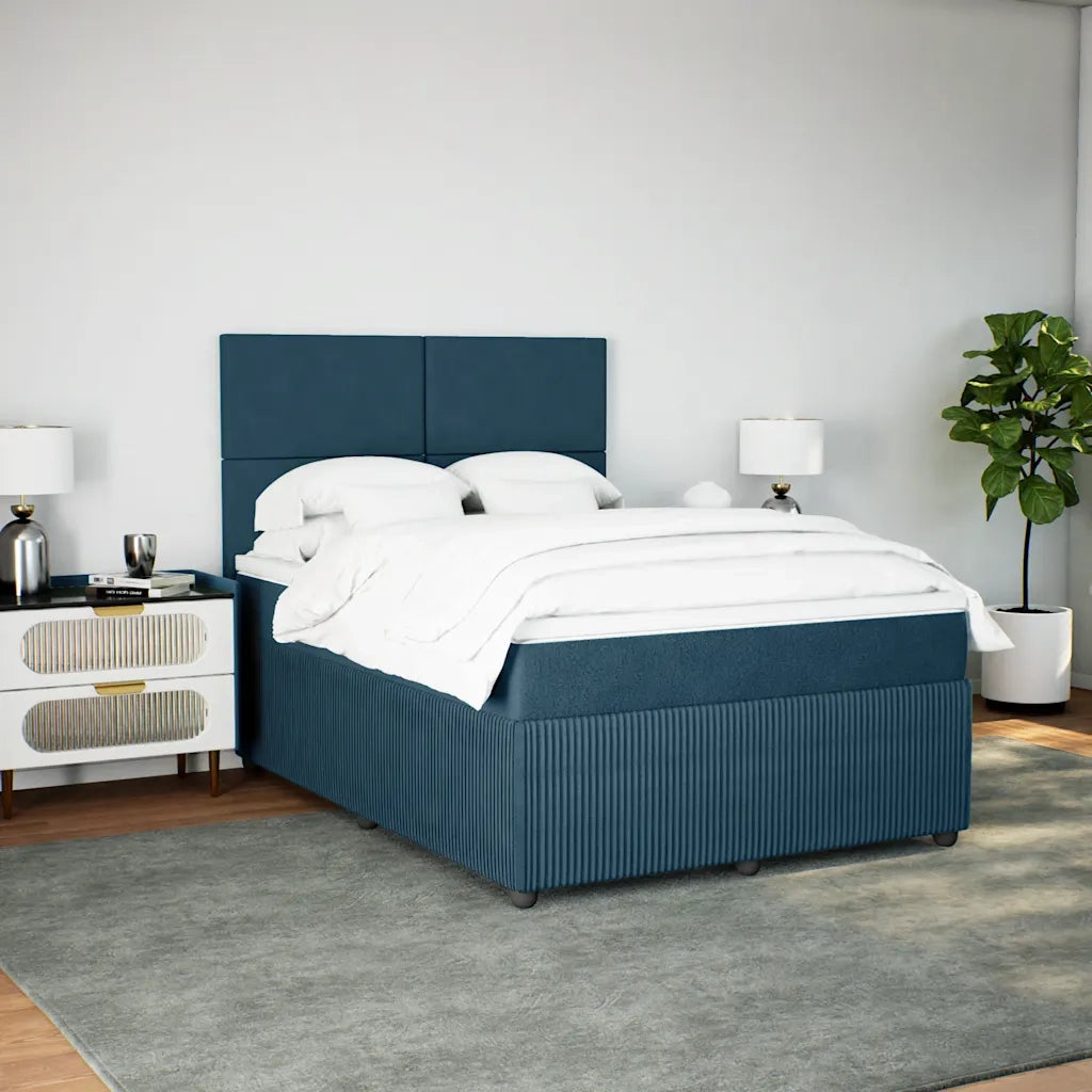 Giroletto a Molle con Materasso Blu 140x190 cm in Velluto 3294632