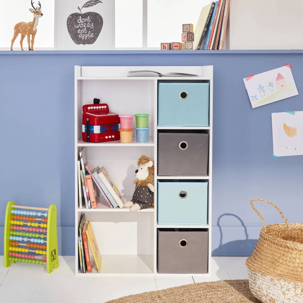 Contenitore per bambini con 4 cestini, blu