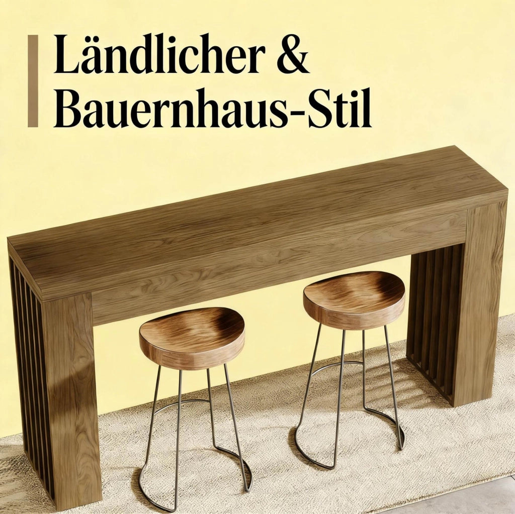 Tavolo consolle in MDF effetto legno 150 cm stile country rustico