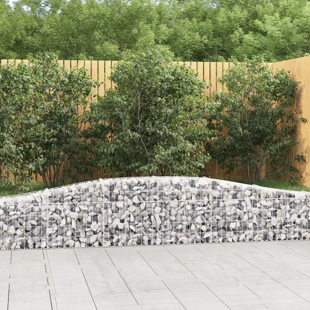 Cesti Gabbioni ad Arco 3 pz 400x30x40/60 cm Ferro Zincato