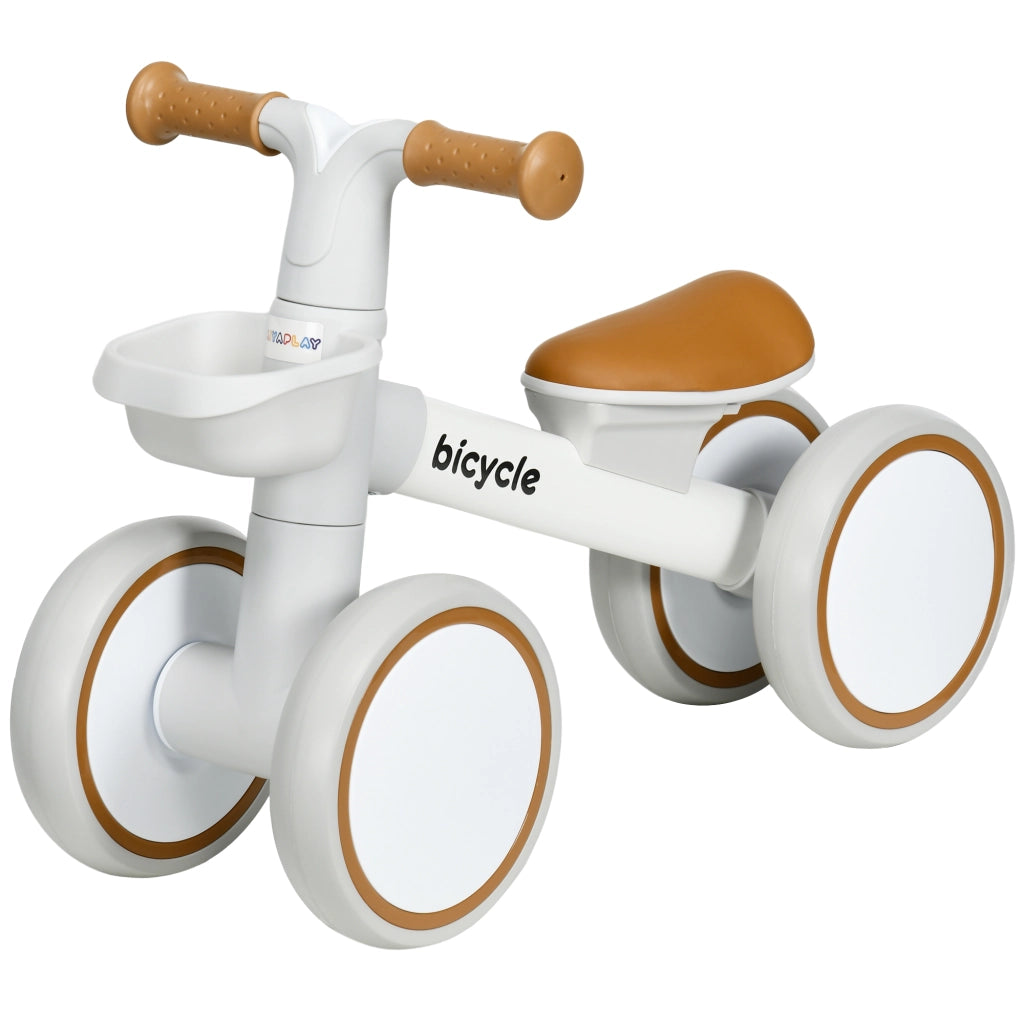 Bicicletta senza pedali per bambini 12-36 mesi ¨C Xylo ¨C bianco, sedile regolabile, 4 ruote