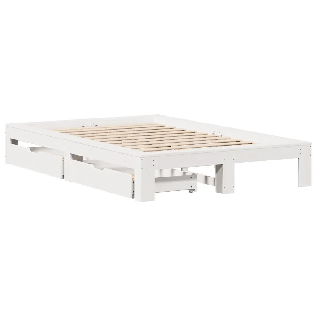 Giroletto senza Materasso Bianco 120x200 cm Legno Massello Pino