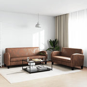 Set Divani 2 pz in Camoscio Artificiale Marrone