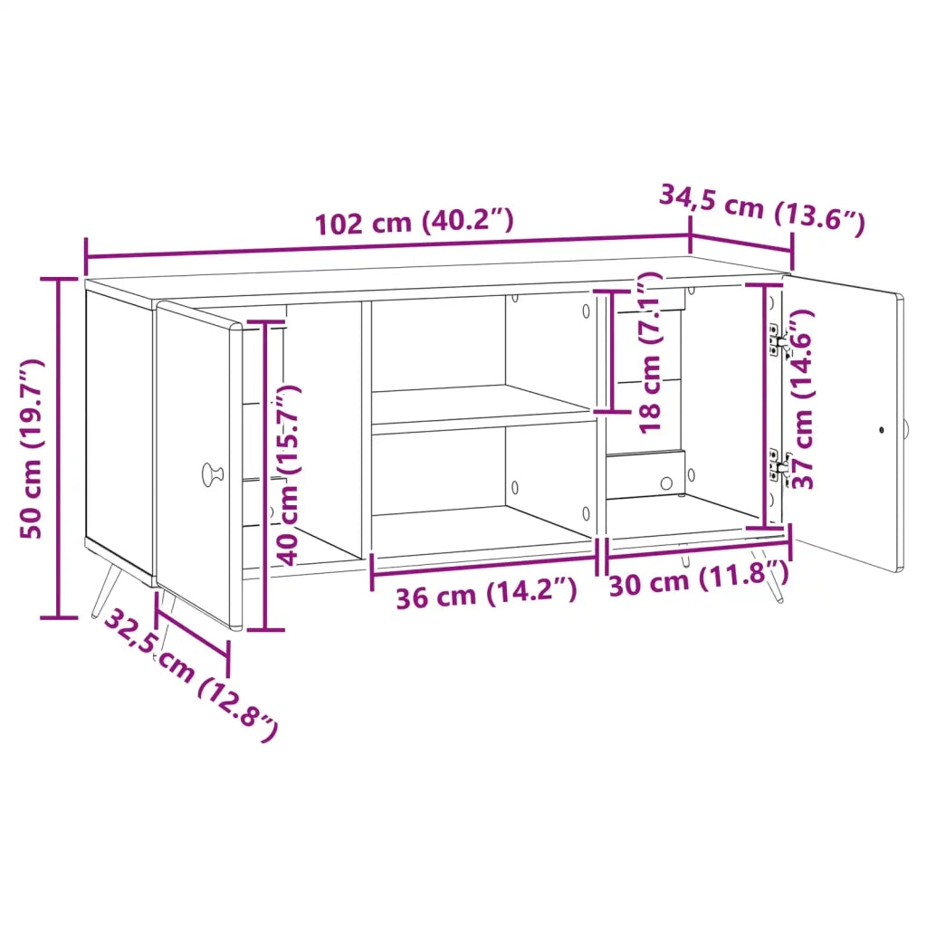 Mobile TV | Armadietto TV | Mobile Porta TV Rovere Sonoma 102 x 34,5 x 50 cm Legno ingegnerizzato