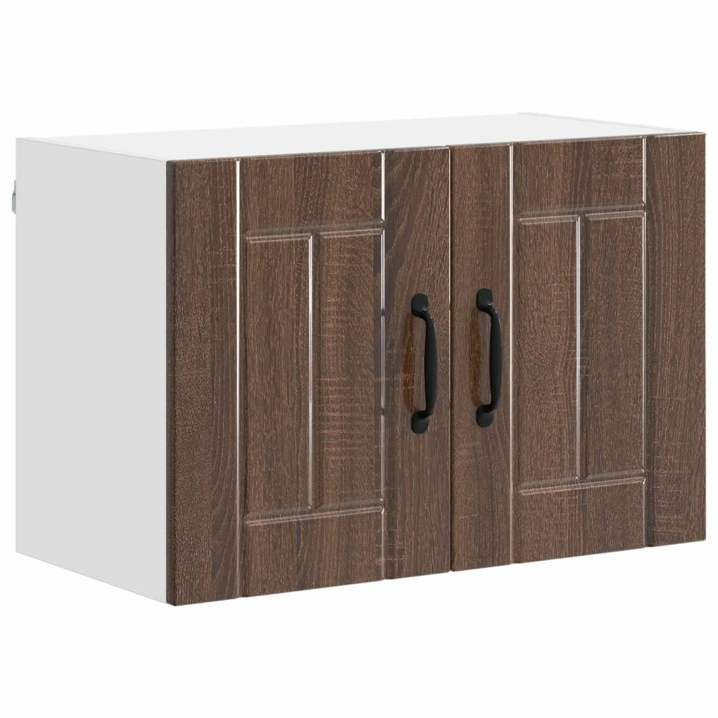 Armadi a pareti per cucina con porta Lucca 2 pcs Rovere Marrone 884929