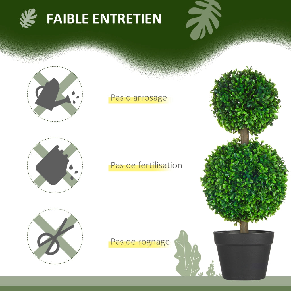 Albero di bosso artificiale ¨C Minimal ¨C 2 pezzi, verde, 60 cm