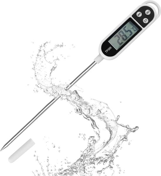 Termometro Digitale per Cucina con Lunga Sonda - LCD, Misurazione Diretta, Adatto per Padelle, Barbecue, Biberon e Acqua