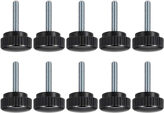 Klemknoppi con grip - Zaagboormacchina - Acciaio inox - Manico - Tornio - Per uso professionale - Acciaio inox - Adatto per diverse macchine - Colore argentato - Manico a morsa - Bottone - M8 x 35 mm - 10 pezzi