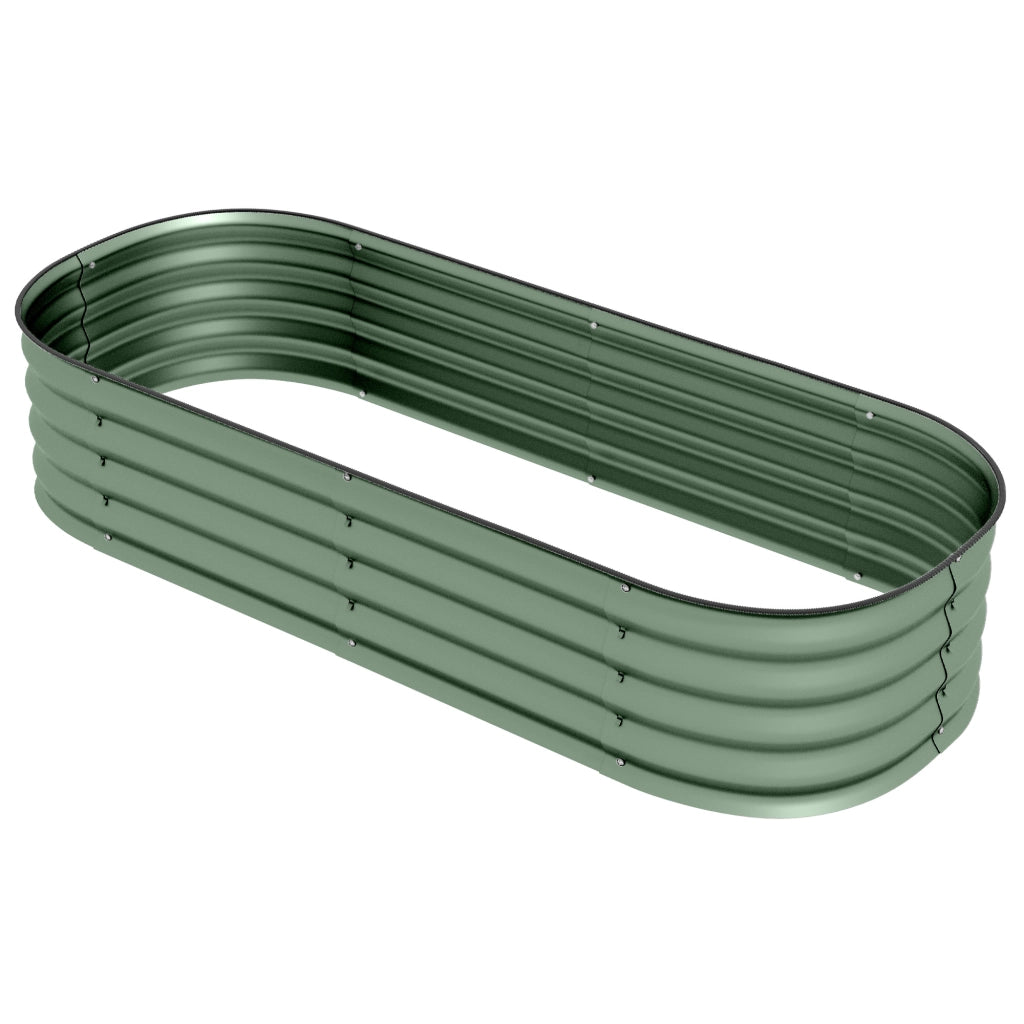 Letto per Orto Rialzato Modulare 150x62x30cm in Acciaio Galvanizzato con Fondo Aperto, Verde