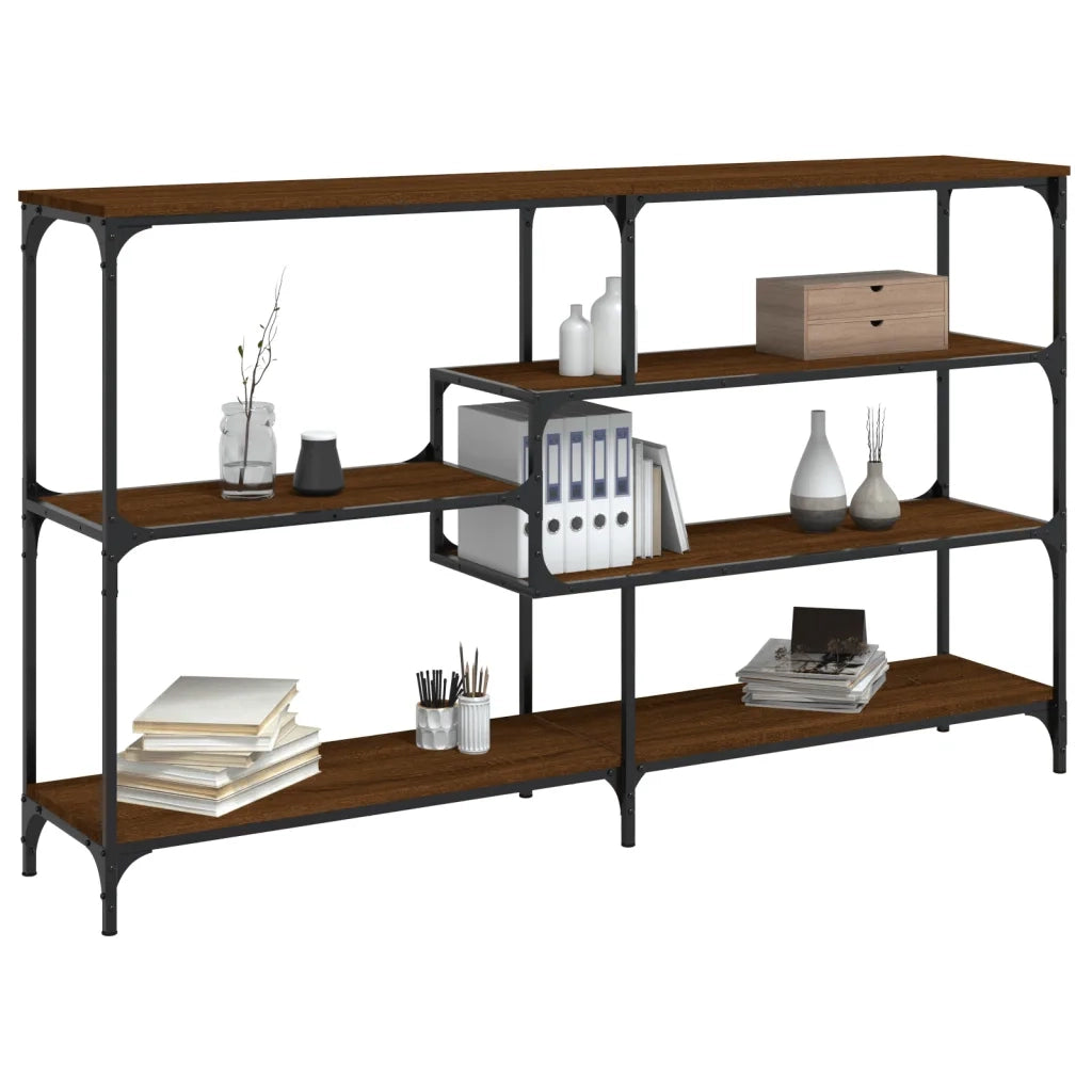 Tavolino Consolle | Tavolo d'Ingresso Rovere Marrone 160x32x95 cm Legno Multistrato