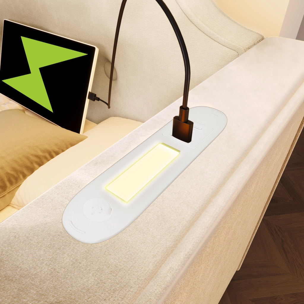 Letto con cassetti 90 × 200 cm con 2 cassetti; lampada da lettura; USB Type-C; velluto beige; rete a doghe