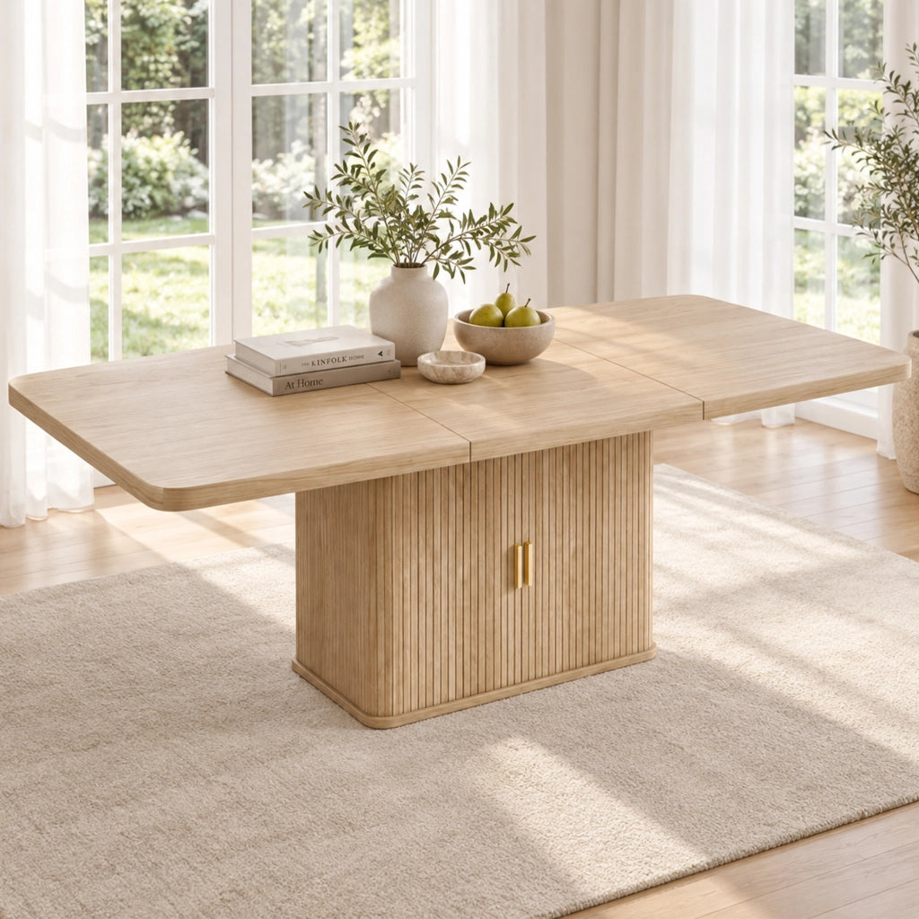 Tavolo da pranzo allungabile da 150 a 200 cm in MDF effetto rovere per 6 8 persone