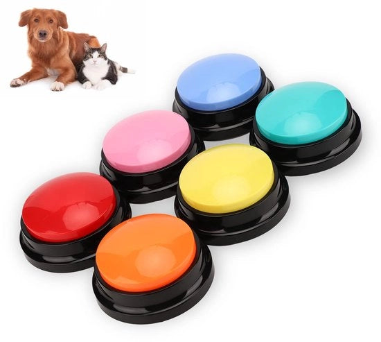 Pulsanti di Comando per Animali da Compagnia - 6 Pack - Adattabile per Cani e Gatti - Comunicazione - Zomiera di Addestramento - Idoneo per Animali Domestici -