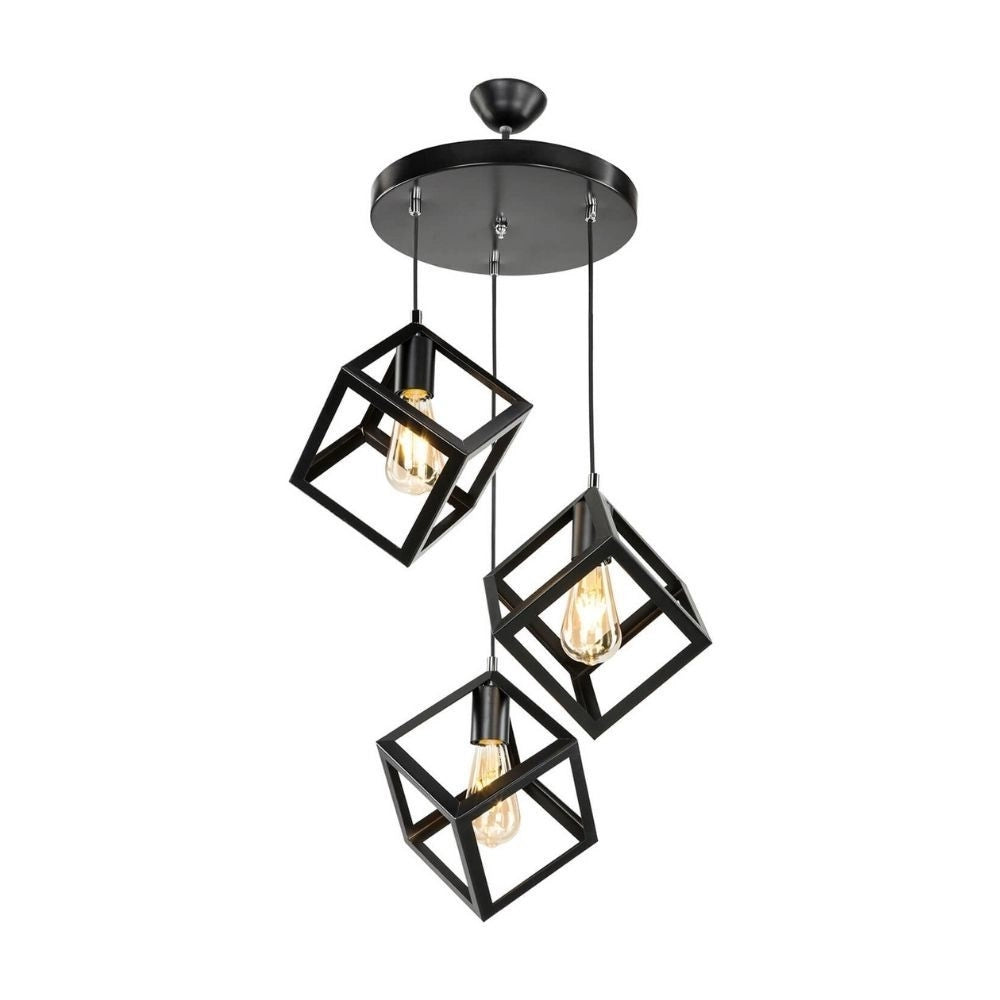 Lampada a sospensione 3 cubi Agatha MDL3790 colore nero