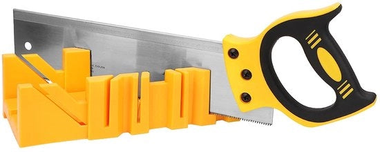 Strumento di taglio con incastro a serratura - Cassa di incastro con motosega a spalla - Cassa di misurazione - Strumento di taglio in materiale plastico - Angolo regolabile 22,5°/45°/90° - Acciaio SK5 duraturo - Contenitore per la sega