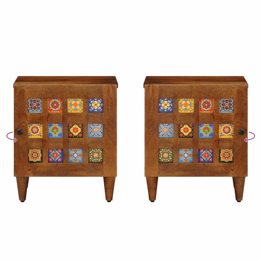 Comodino | Armadio da Notte | Mobiletto da notte Marrone 40 x 33 x 46 cm