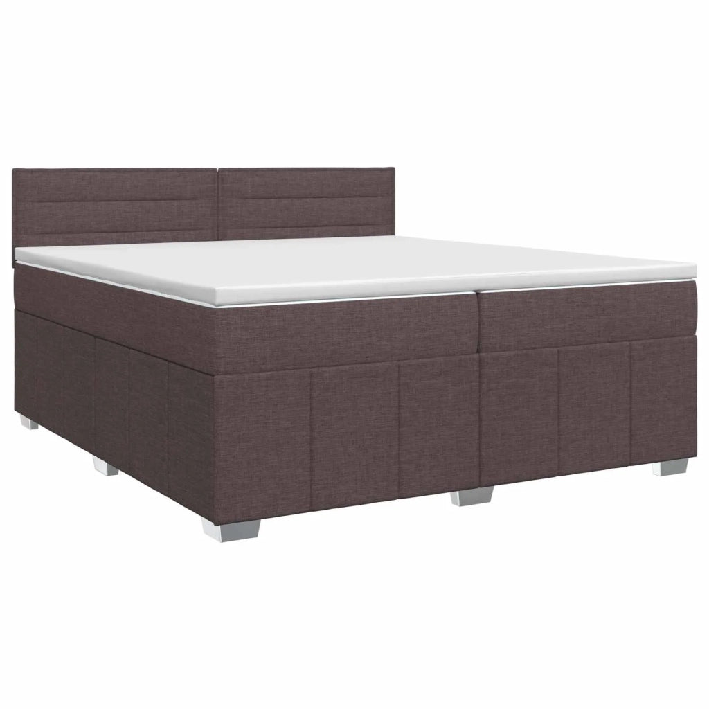 Letto box spring con materasso Marrone Scuro 200 x 200 cm 3451286