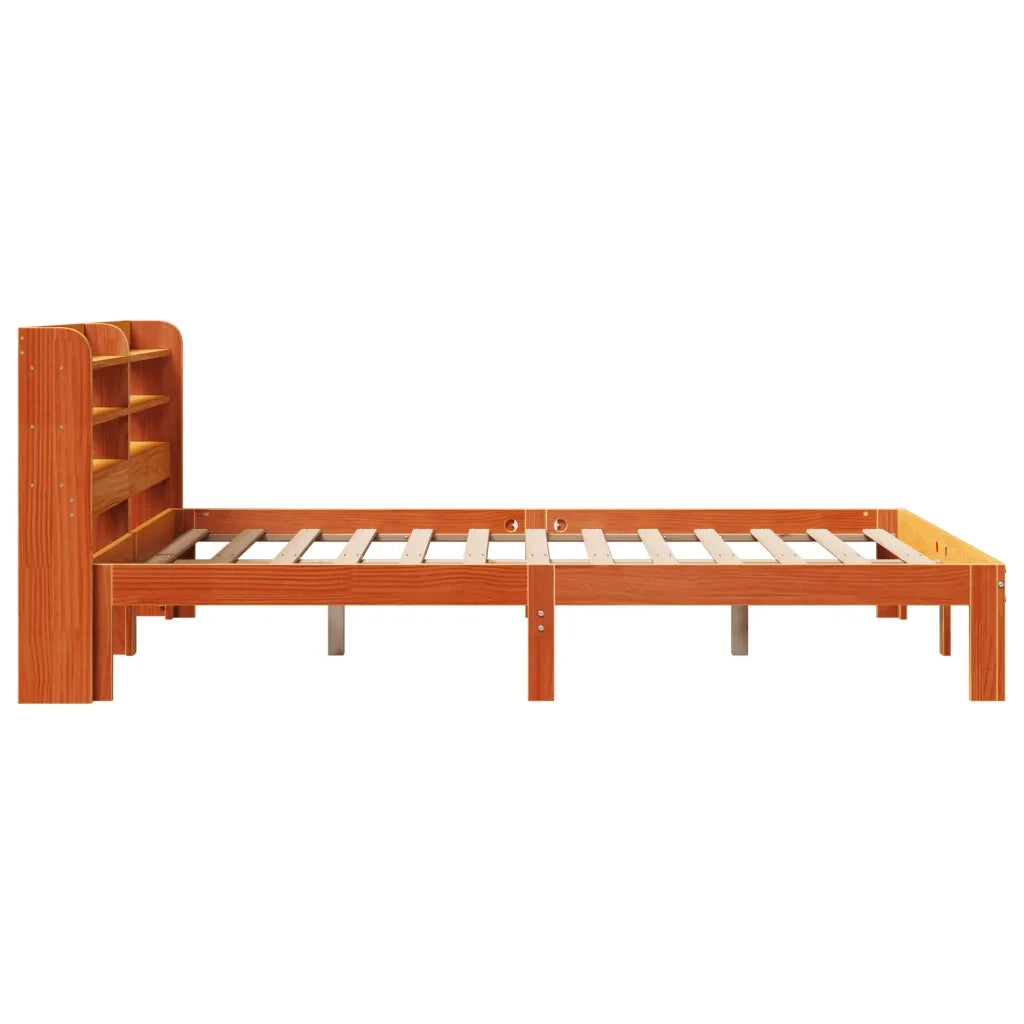 Letto senza Materasso-Struttura Letto Marrone Cera 135x190 cm in Legno di Pino 193122