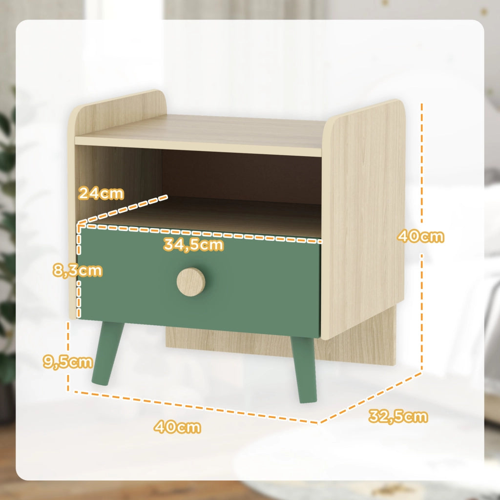 Tavolino da notte per bambini con cassetto e nicchia ¨C Minimal ¨C Legno